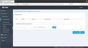 Lora network server setting