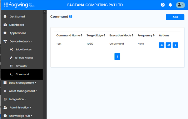 Fogwing Command Page