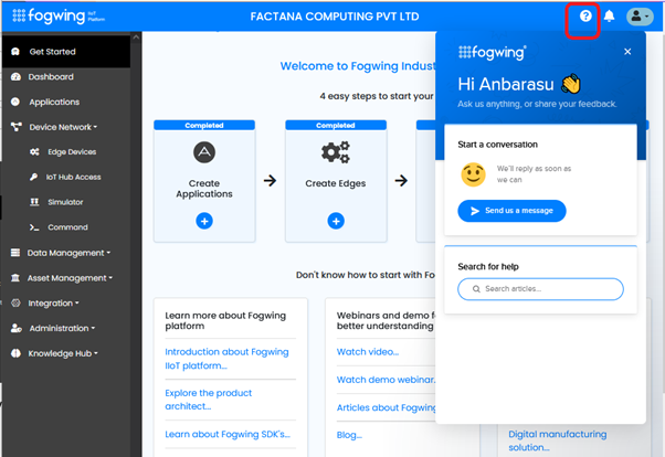 Fogwing Chat Support