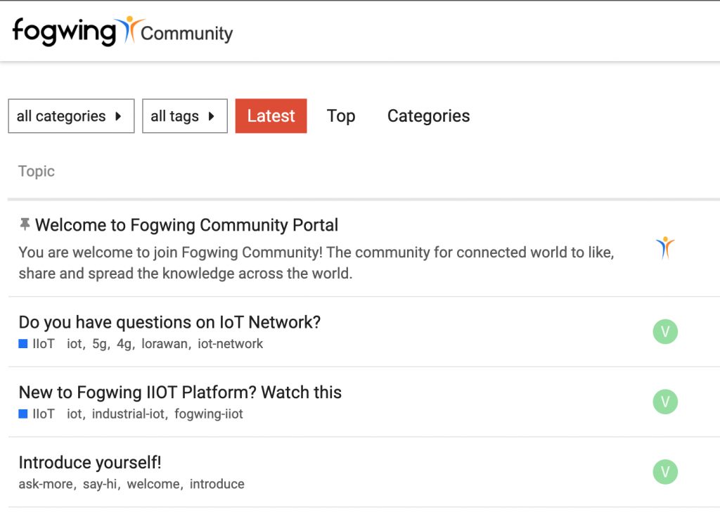 Fogwing Community Portal Page