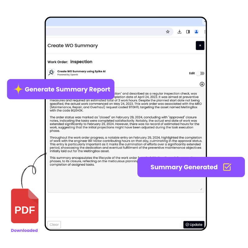 Fogwing AI Powered Maintenance Summary Report